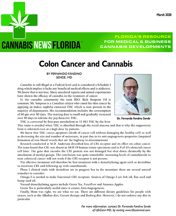 Colon Cancer Marijuana Card