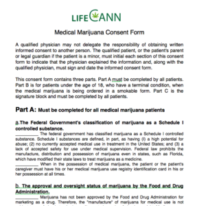 Smokeable Medical Marijuana Form